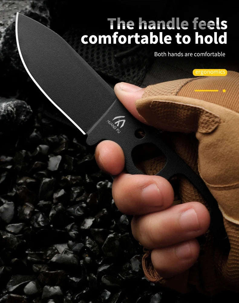 High Quality Multifunctional Outdoor Survival Knife-black / Italy