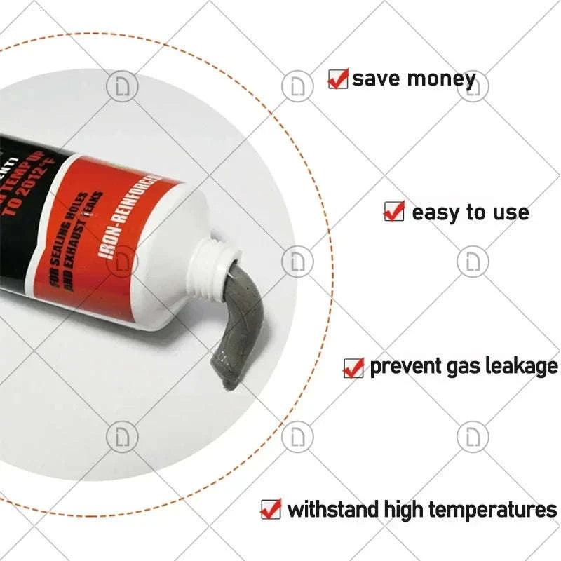 High Temperature Exhaust Pipe Sealant Paste for Car and Motorcycle Repair-3pcs 150g