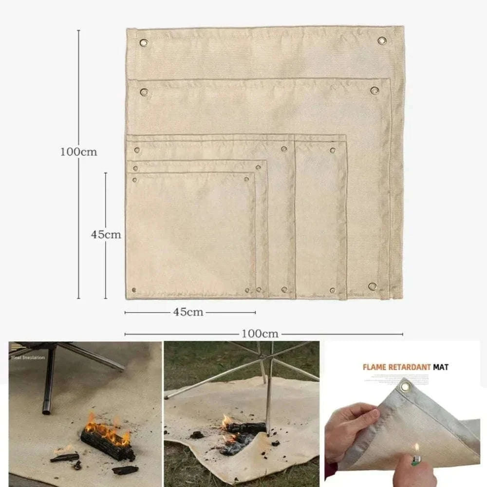 High Temperature Fire Blanket for Camping, Picnics and Barbecues-Fiberglass-L-80X60cm