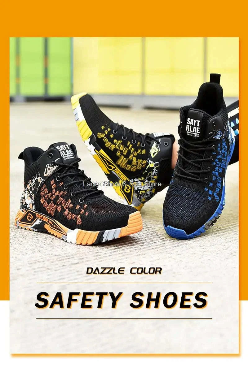High Top Steel Toe Work Boots-YS862Green / 42