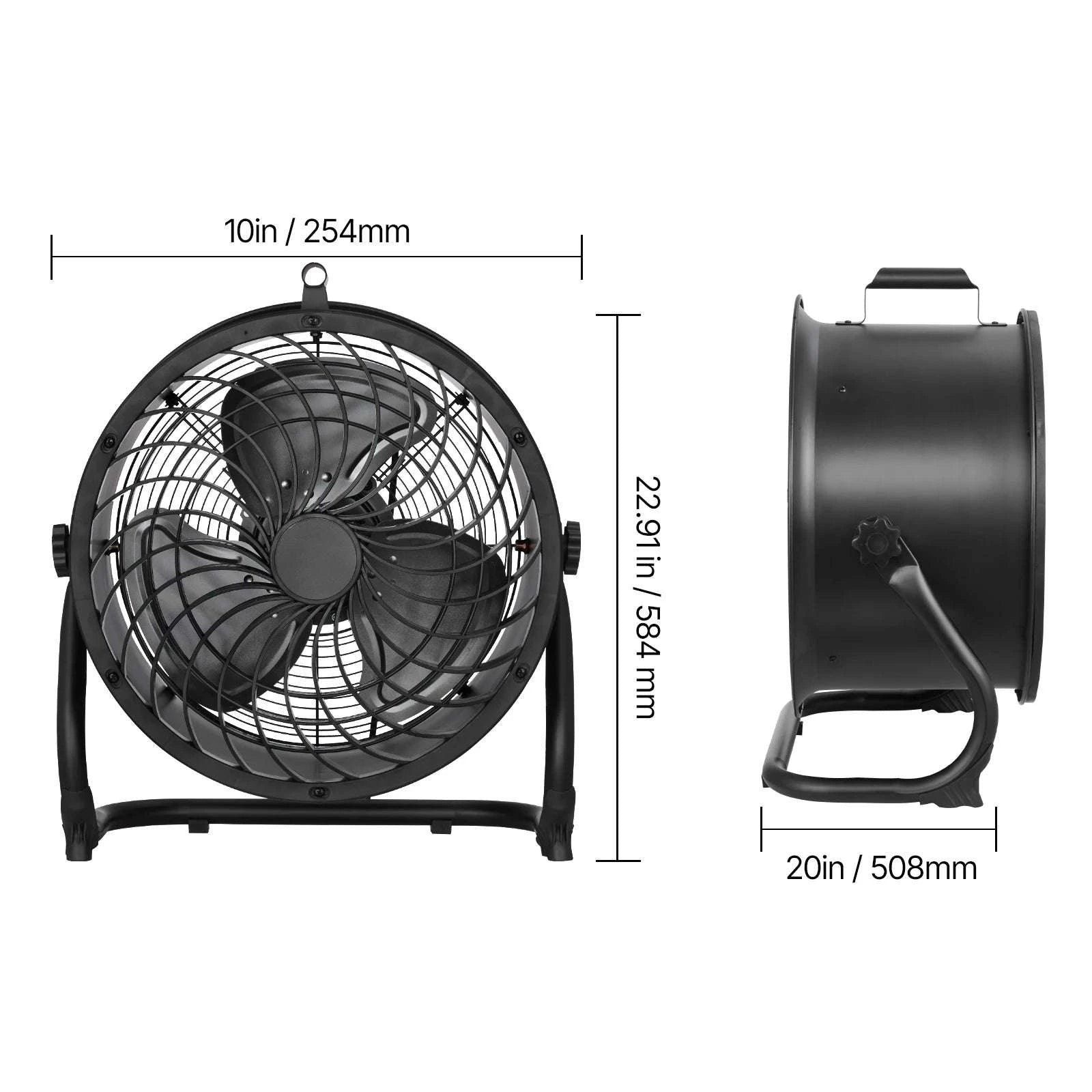 High Velocity Industrial Floor Fan 4800 CFM 3-Speed Tilt-18in 1pcs / United States