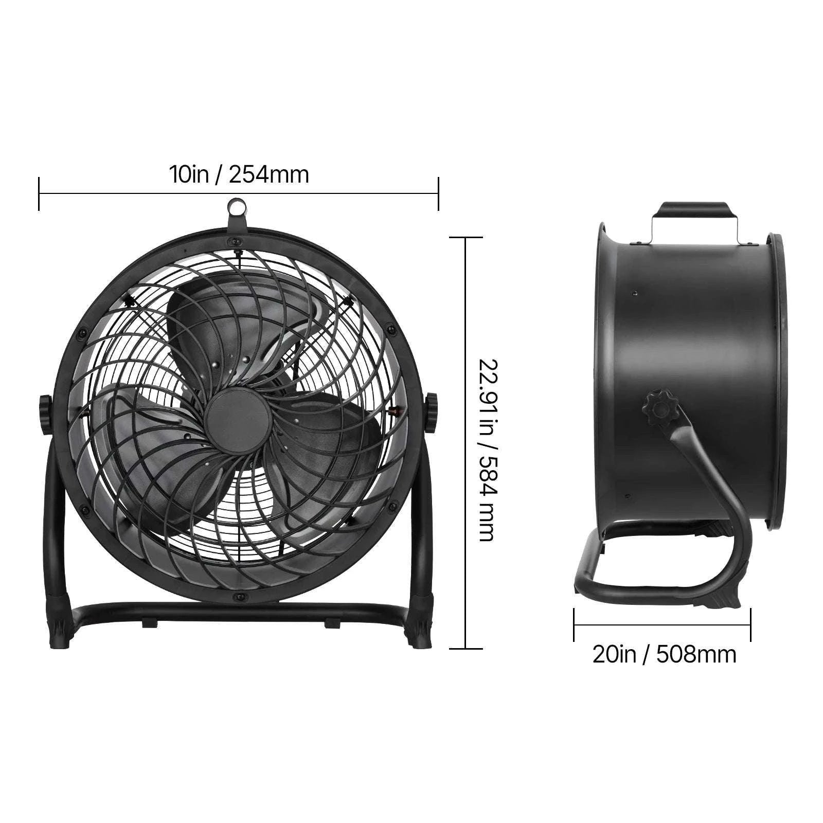 High Velocity Industrial Floor Fan 4800 CFM 3-Speed Tilt-18in 1pcs / United States