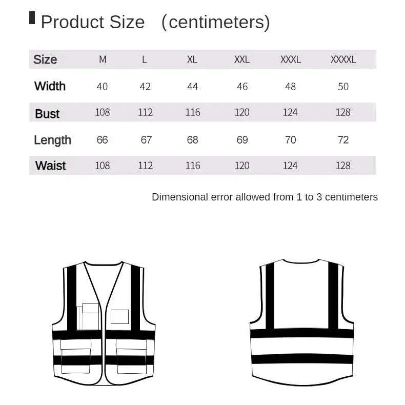 High Visibility Reflective Vest for Outdoor Safety-307 / XXL
