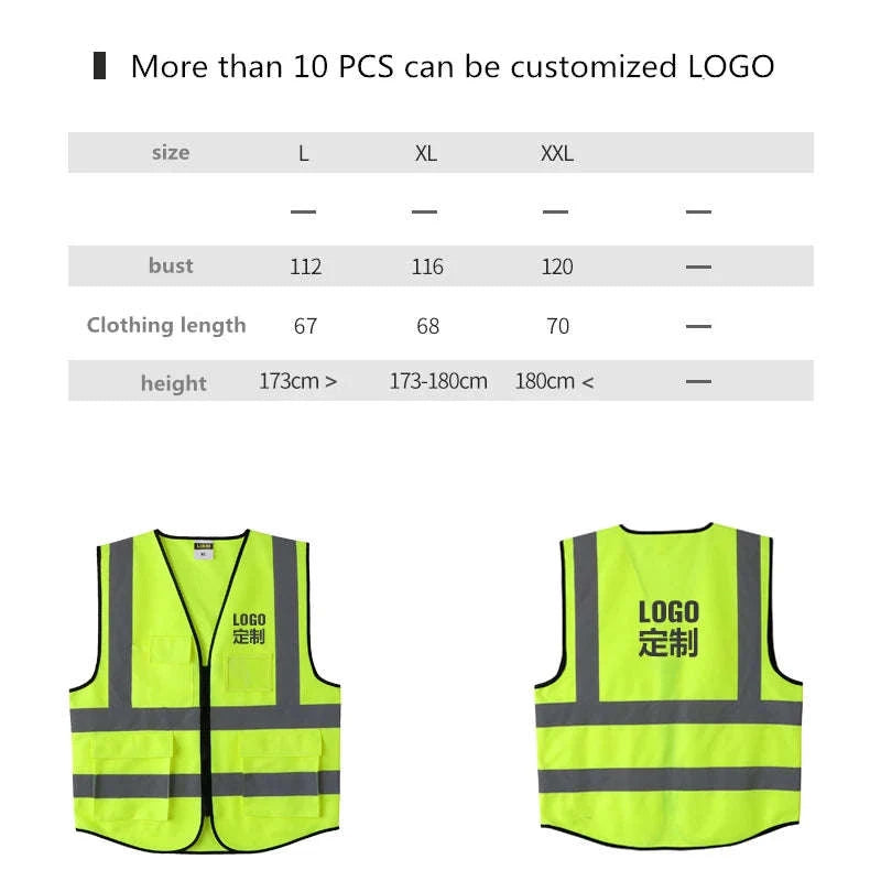 High Visibility Reflective Vest for Outdoor Safety-307 / XXL