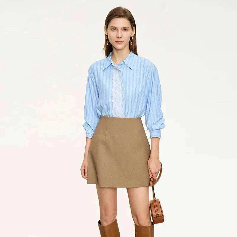 High Waist A-Line Skort for Women – Minimalist Casual Office Style-