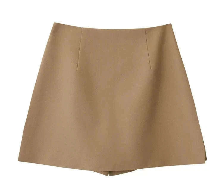 High Waist A-Line Skort for Women – Minimalist Casual Office Style-