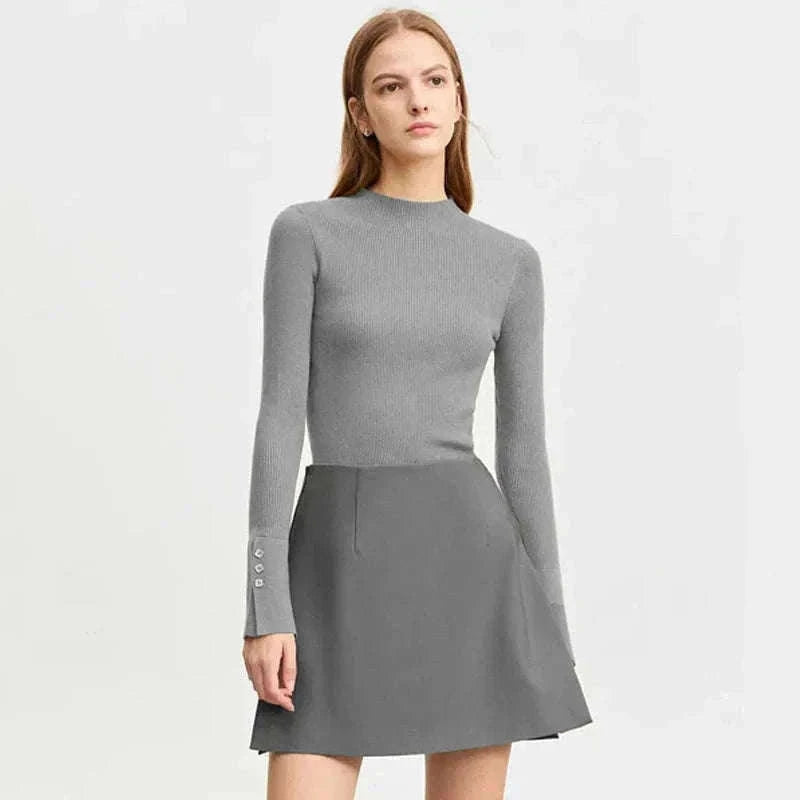 High Waist A-Line Skort for Women – Minimalist Casual Office Style-