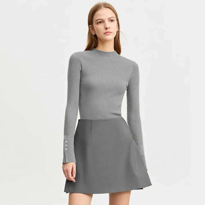 High Waist A-Line Skort for Women – Minimalist Casual Office Style-Black Skirt / XXL