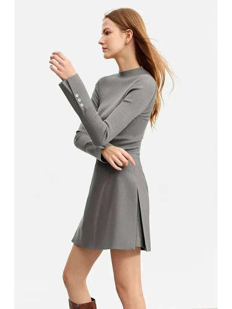 High Waist A-Line Skort for Women – Minimalist Casual Office Style-Black Skirt / XXL