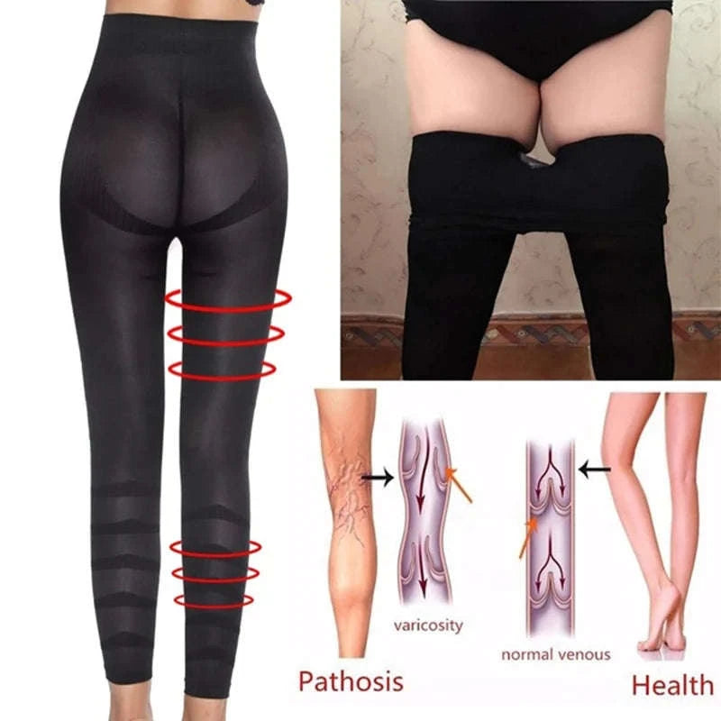 High Waist Sculpting Tummy Control Leggings-black / 2XL-3XL / CHINA