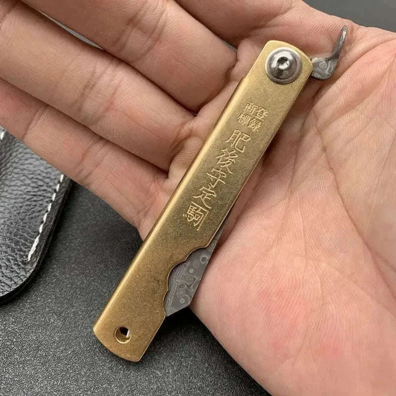 Higonokami Japanese Mini Pocket Folding Knife VG10 Damascus Steel-5Cr13Mov Blade
