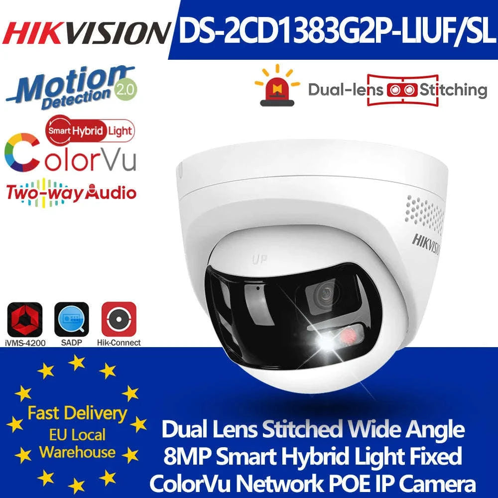 Hikvision 8MP 180° Dual-Lens Security Camera-Ship from Spain / 2.8mm / spain