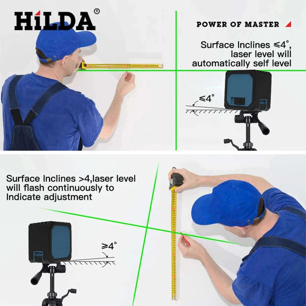 HILDA 2 Lines Mini Laser Level for Fast, Accurate Alignment-ZYOZ097