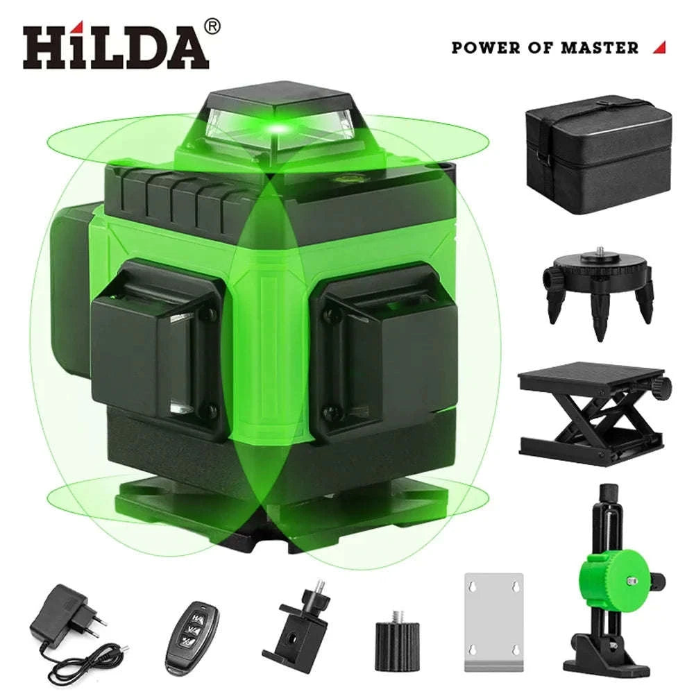 HILDA 4D 16-Line Green Laser Level Self-Leveling 360°-4D LS082 / Poland
