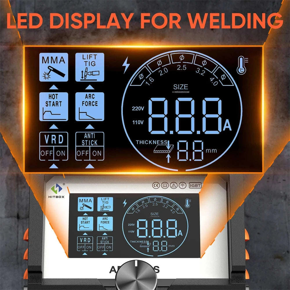 HITBOX ARC200S Welding Machine 2‑in‑1 ARC MMA Lift TIG Mini Inverter Welder-ARC200D / United States