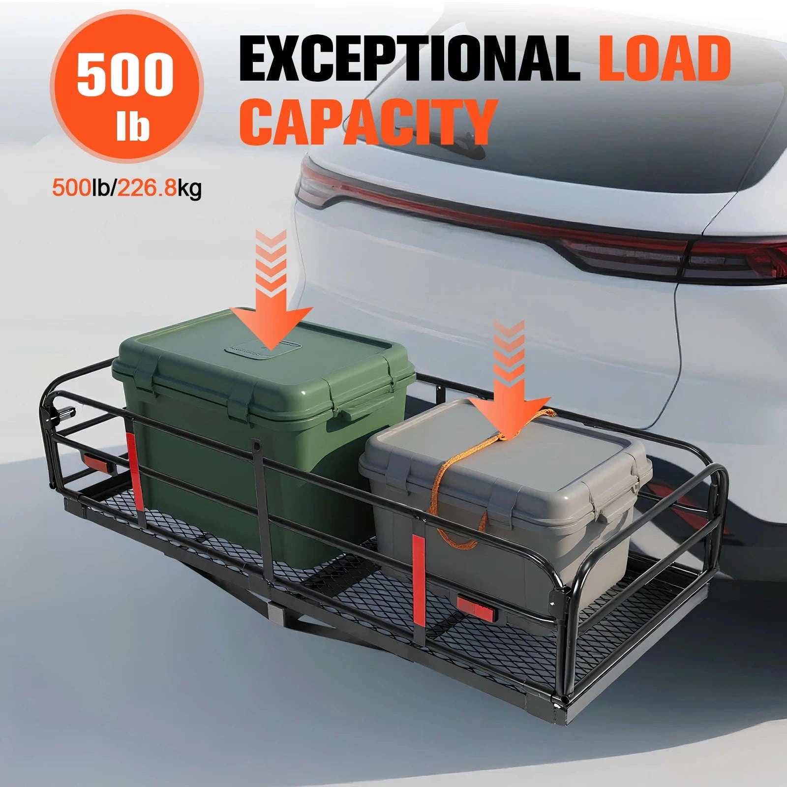 Hitch Cargo Carrier 500 LBS with Hitch Stabilizer for 2-Inch Receiver-United States