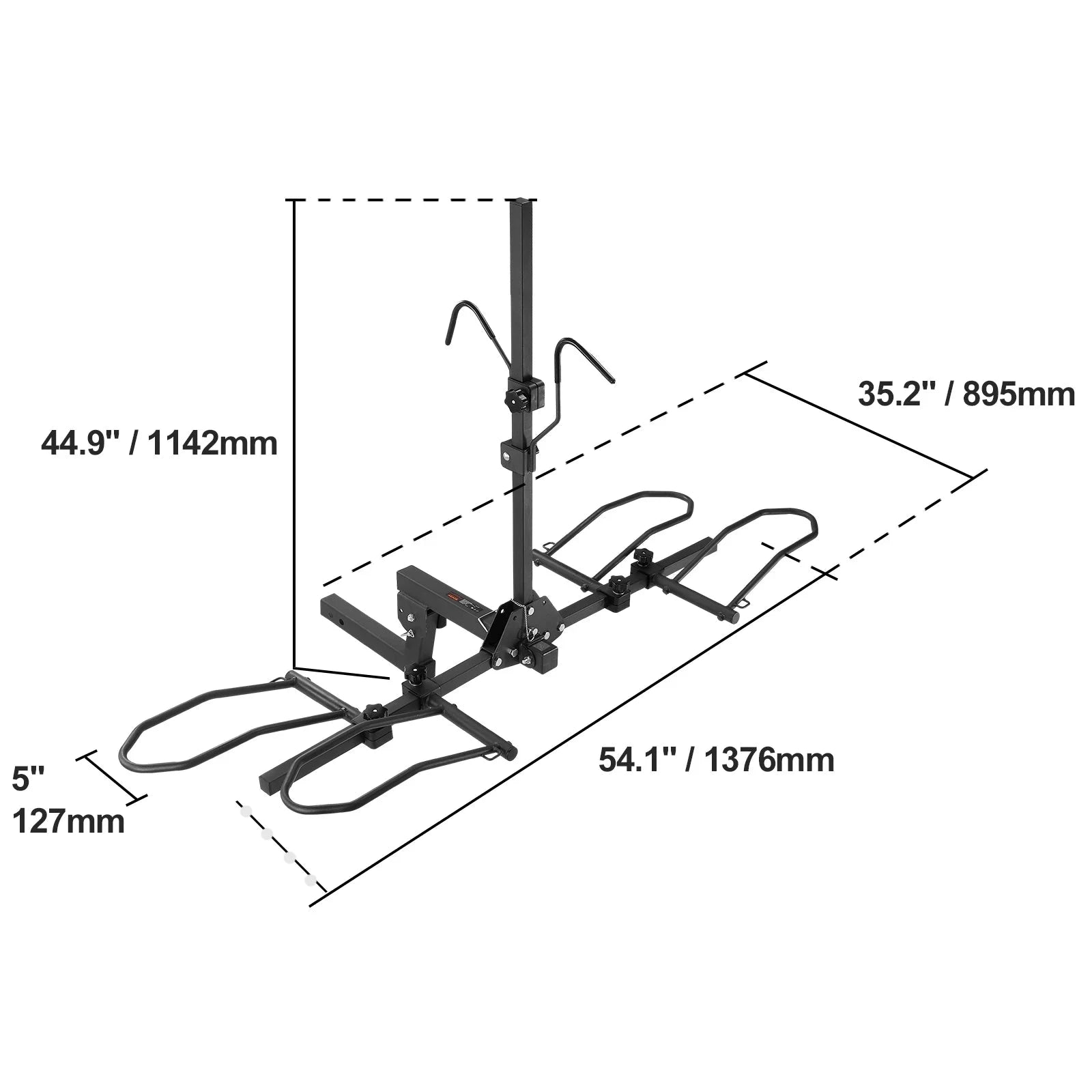 Hitch Mount Bike Rack, 1-2 Bike Platform Carrier with Tilt and Fold-2x160 / france