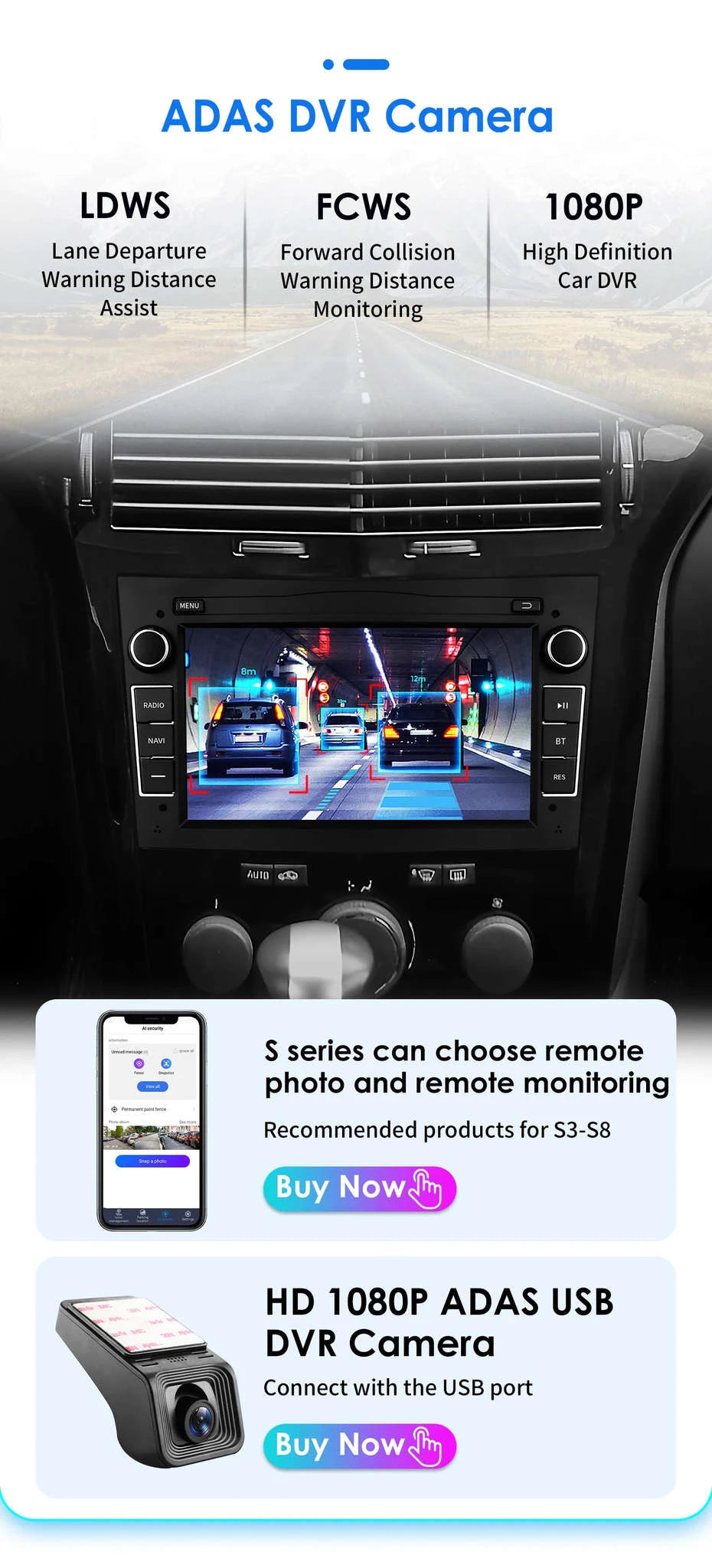 HIZPO 7-Inch Android Car Radio with CarPlay for Opel-S6 Black / france