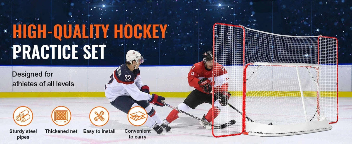 Hockey Goal with Backstop Targets 72 Inch Portable Indoor Outdoor Steel Net-72inch heigh / spain