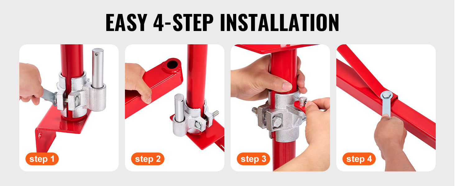 SucceBuy Electric Hoist Support Arm Swing Holder with Pole Steel Hoist Frame 180° Scaffold Winch Lifting Arm for Workshop Garage