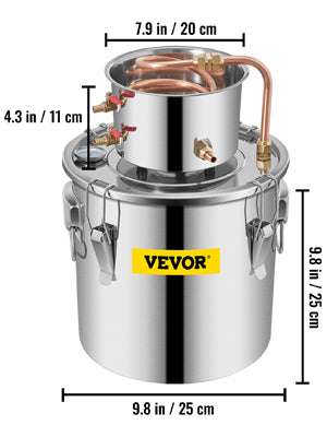 Home Alcohol Distiller Kit 3-8 Gal Stainless Steel Copper Still-30L / United States