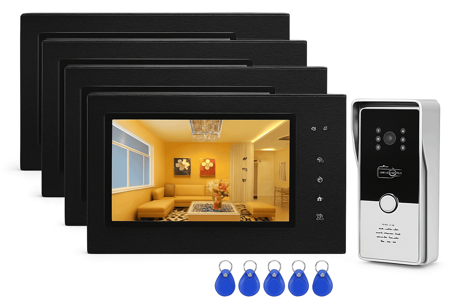 Homefong RFID Video Doorbell with 7-Inch Monitor-Set 2