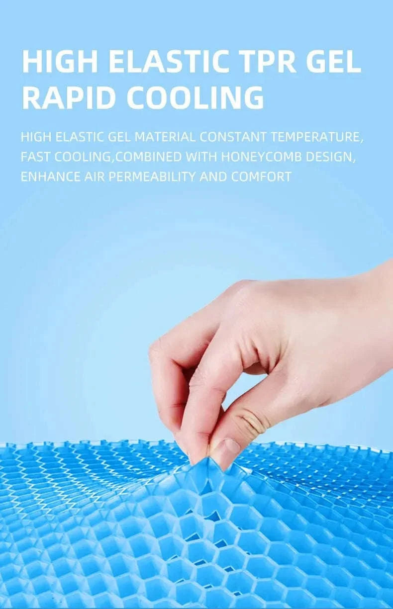 Honeycomb Gel Cushion for Enhanced Seating Comfort-Blue / 40x35cm