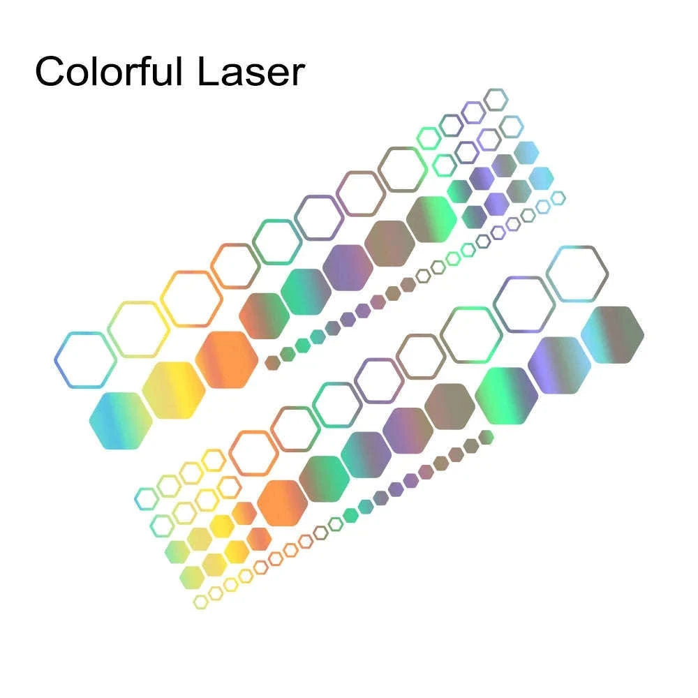 Honeycomb Hexagon Car Vinyl Decals Waterproof Polygon Stickers-77.7x20.3cm / Glossy Black