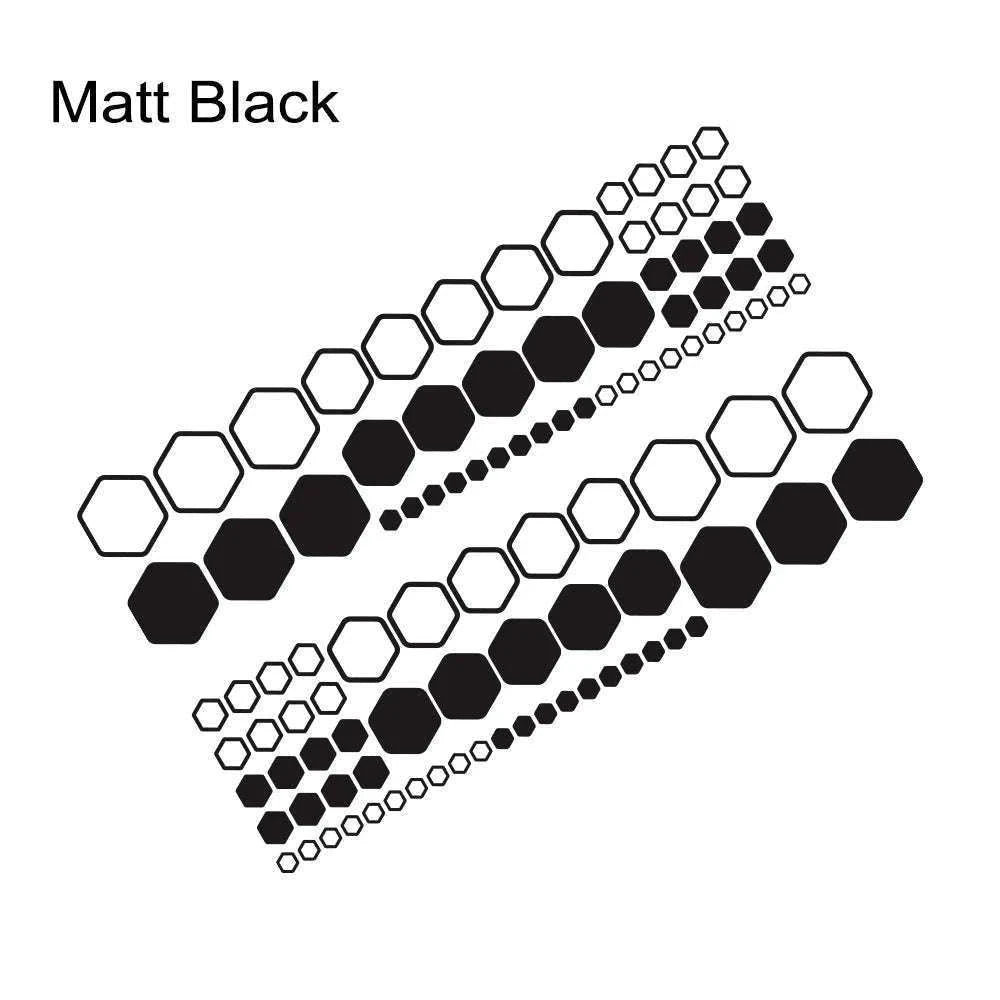 Honeycomb Hexagon Car Vinyl Decals Waterproof Polygon Stickers-77.7x20.3cm / Glossy Black