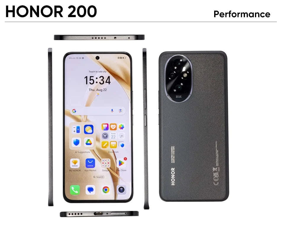 Honor 200 5G Smartphone with Snapdragon 7 Gen 3-Black / spain / Global Version|12GB|256G