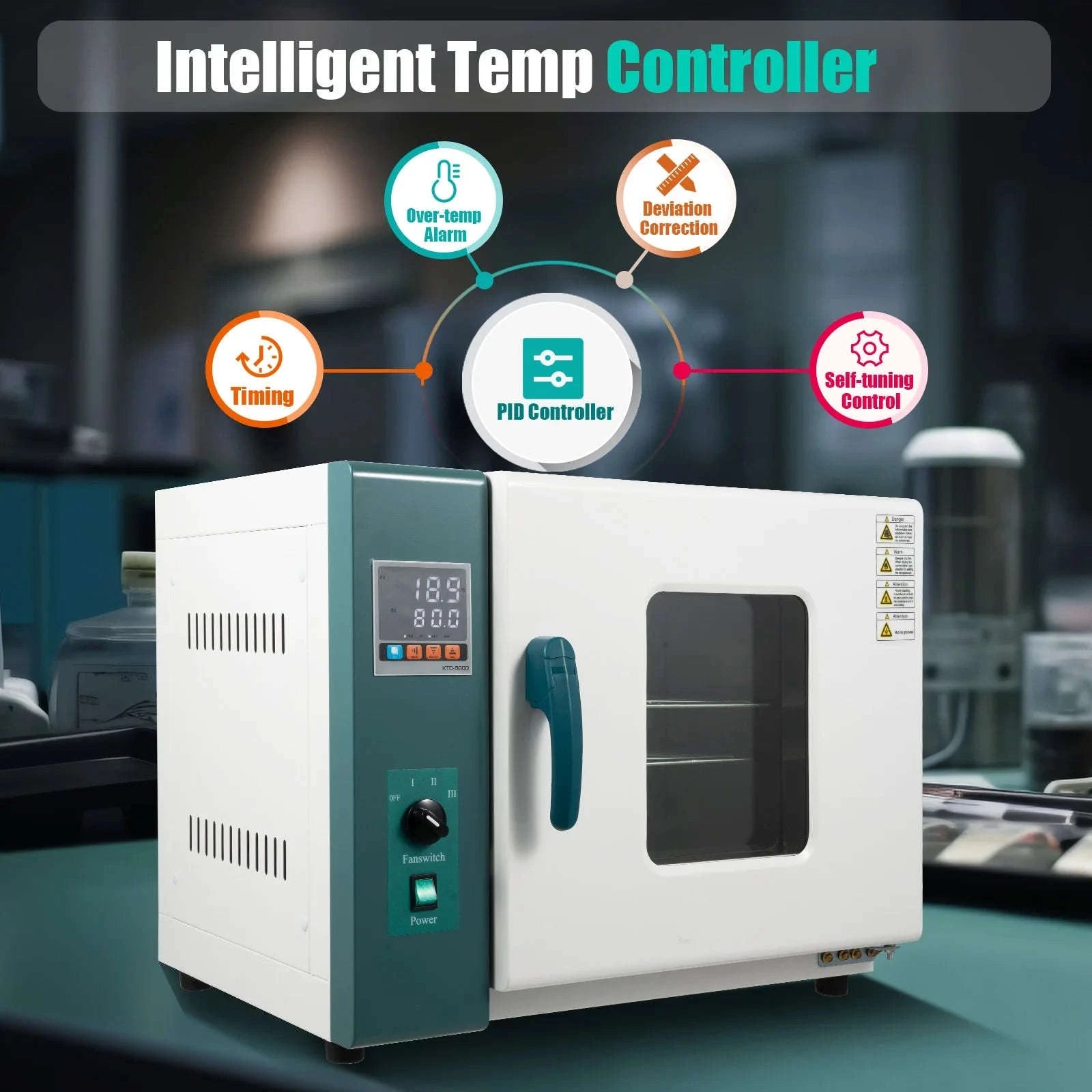 Horizontal Electric Drying Oven 1000W 45L Stainless Steel Thermostatic Box-WHITE / 110V / United States