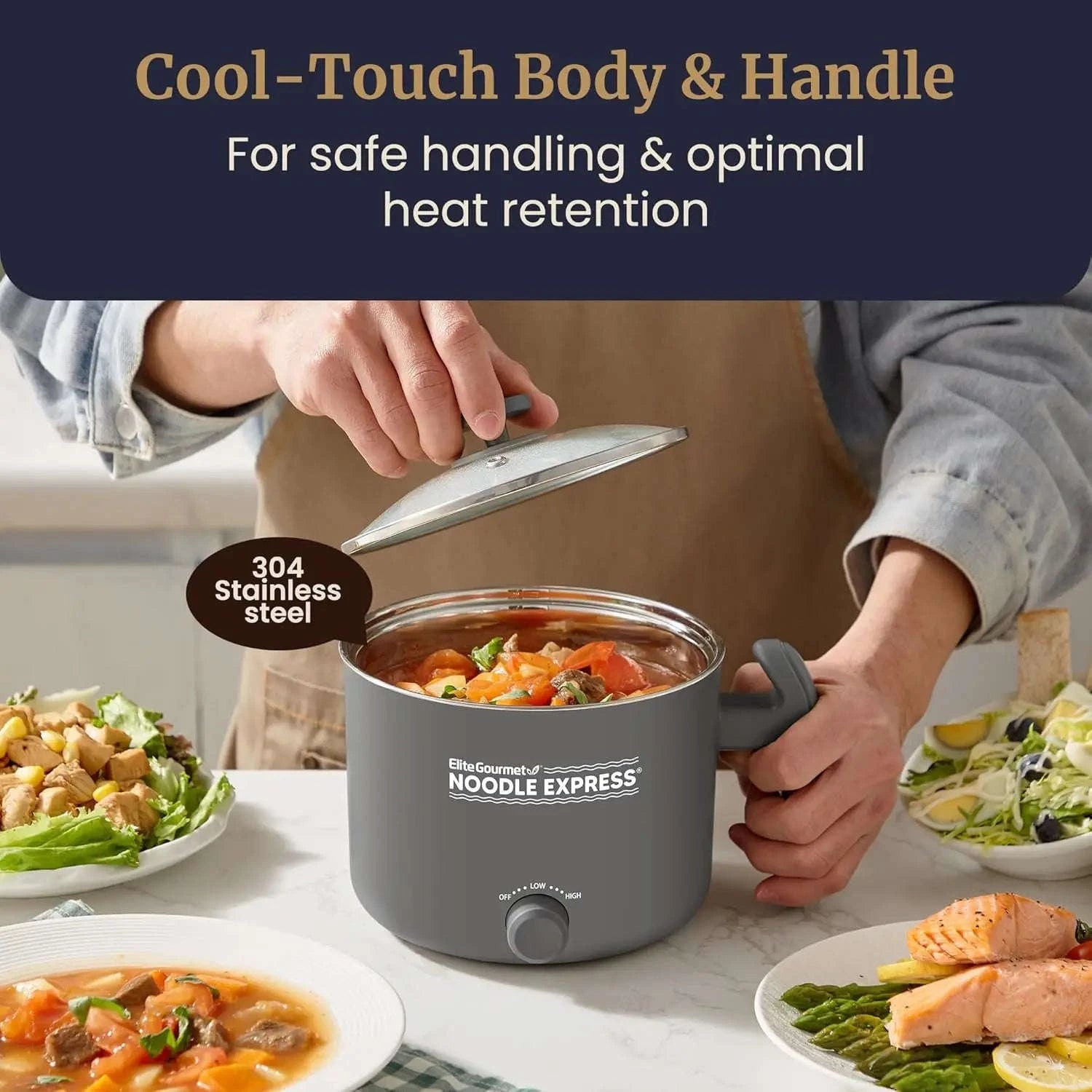 Hot Pot with Stainless-Steel Interior and Glass Lid-United States