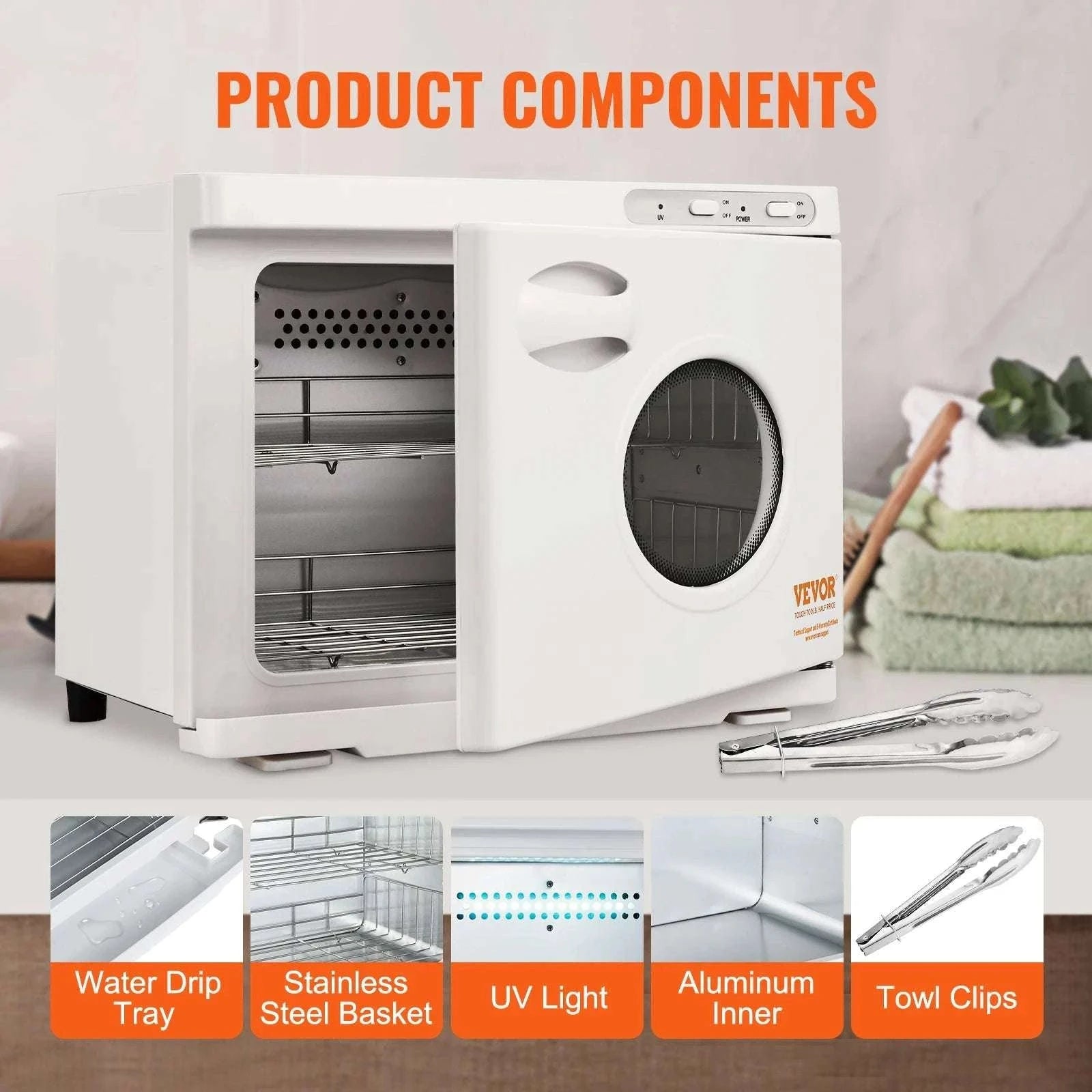 Hot Towel Warmer Cabinet 8L/23L with UV Light & Fast Heating-23L 6W UV light / United States