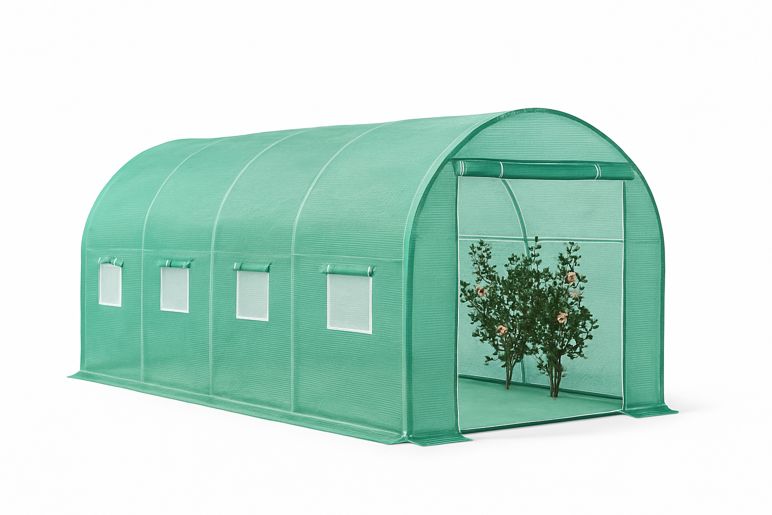 Walk-In Tunnel Greenhouse with Galvanized Frame & PE Cover