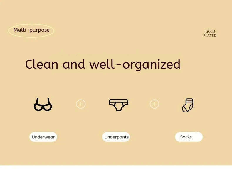 Household Underwear Organizer with Dust‑Proof Push‑Pull Drawer-Light Yellow / 6-10 Cells