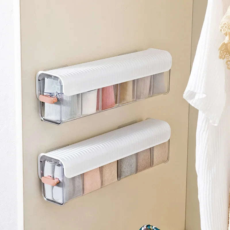 Household Underwear Organizer with Dust‑Proof Push‑Pull Drawer-Light Yellow / 6-10 Cells