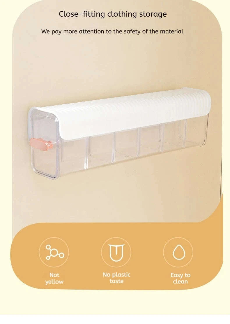 Household Underwear Organizer with Dust‑Proof Push‑Pull Drawer-Light Yellow / 6-10 Cells
