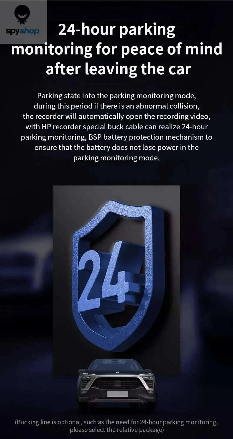 HP F965W Car Dash Cam – 2K Recording, WiFi, Night Vision-(Dual Lens)NoCard