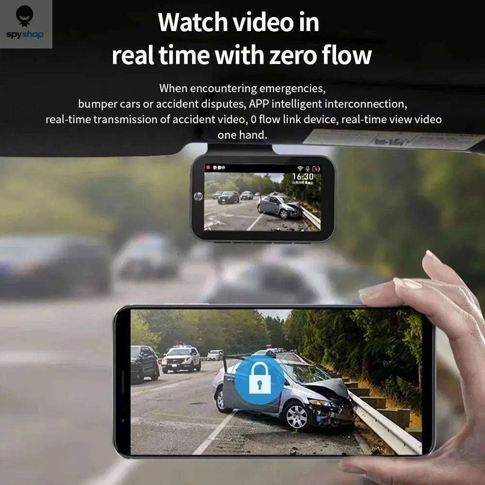 HP F965W Car Dash Cam – 2K Recording, WiFi, Night Vision-(Dual Lens)NoCard