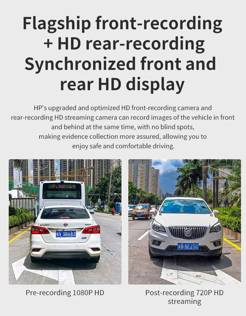 HP F975 1080P Dash Cam with WiFi, Night Vision & Parking Monitor-F975(Front)hk / 64G