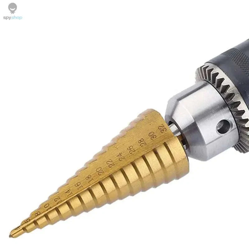 HSS Titanium Coated Step Drill Bit – Smooth Multi‑Size Drilling for Metal and Wood-3PC 4-12 4-12 4-20 / Hexagonal