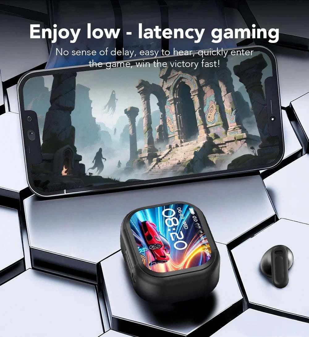 HTC NE20 Bluetooth V6.0 Translator Earbuds with LCD Touch Screen-White AI