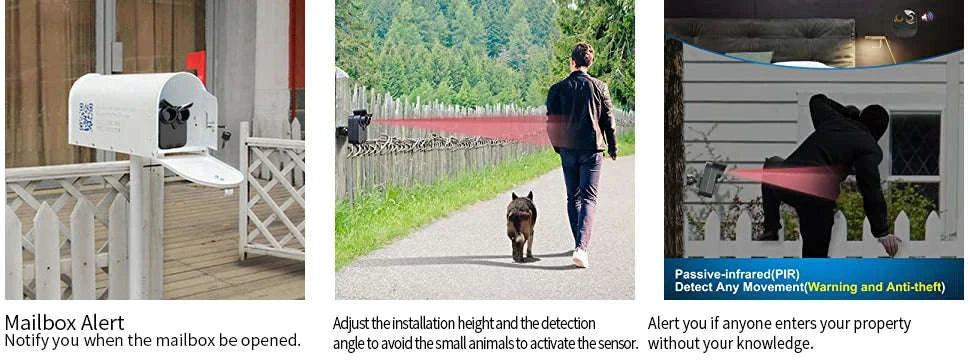 HTZSAFE Wireless Driveway Alarm with Long‑Range Weatherproof Protection-KIT1 / EU Plug / Poland