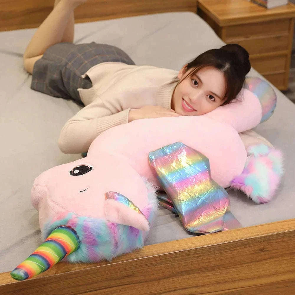 Huggable Soft Unicorn Rainbow Plush Toy for Cozy Comfort-WHITE / 80cm