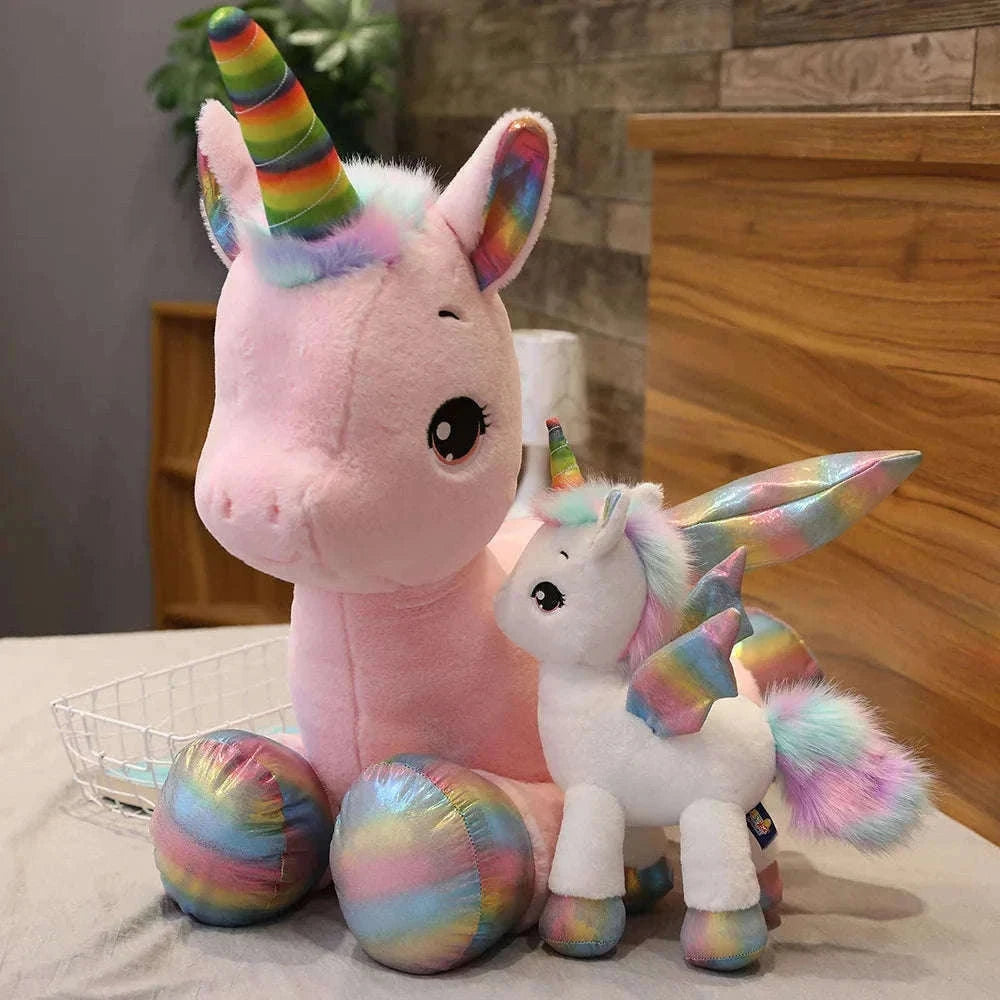 Huggable Soft Unicorn Rainbow Plush Toy for Cozy Comfort-WHITE / 80cm