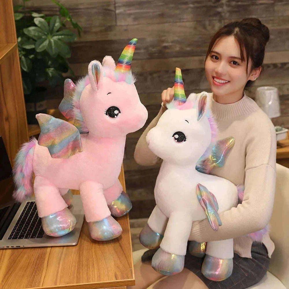 Huggable Soft Unicorn Rainbow Plush Toy for Cozy Comfort-WHITE / 80cm