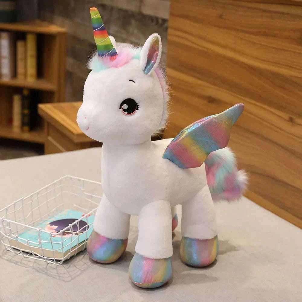 Huggable Soft Unicorn Rainbow Plush Toy for Cozy Comfort-WHITE / 80cm