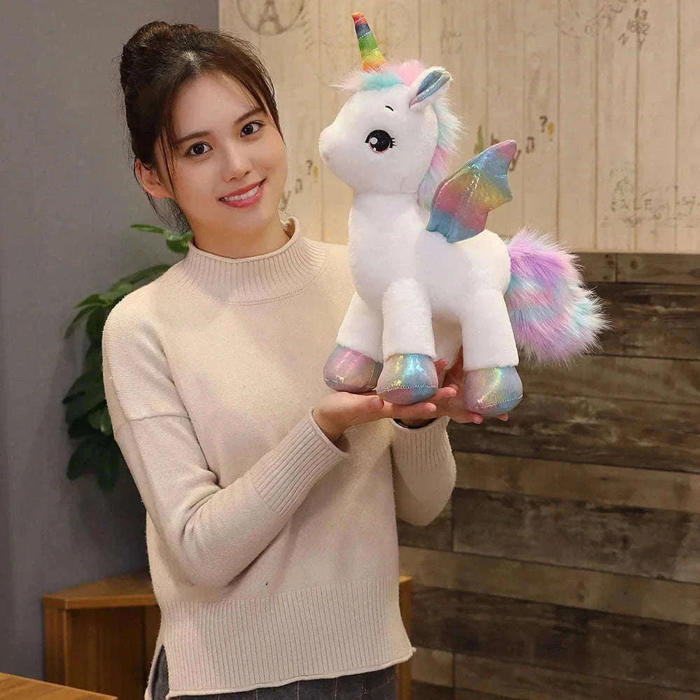 Huggable Soft Unicorn Rainbow Plush Toy for Cozy Comfort-WHITE / 80cm