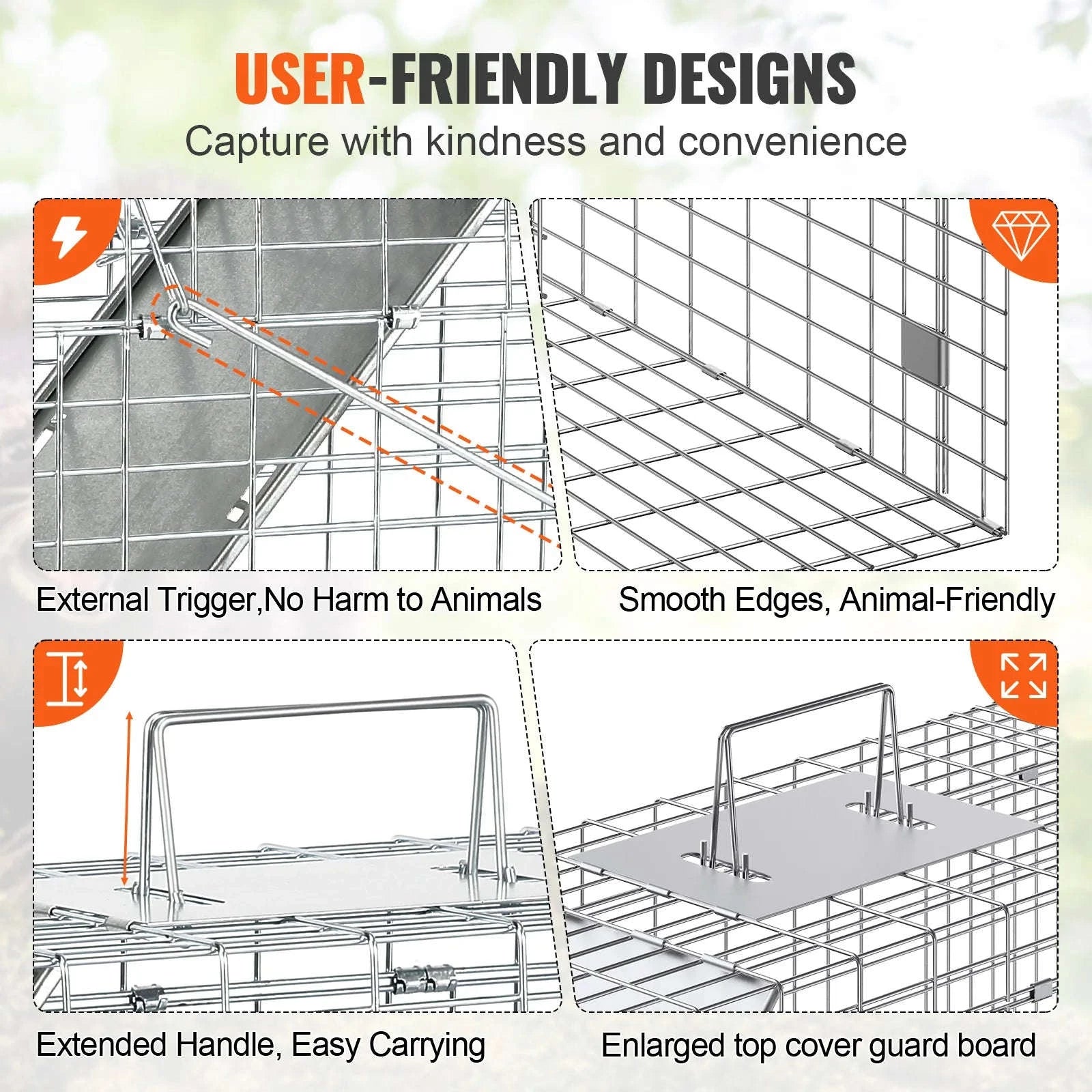 Humane Folding Live Animal Cage Trap with Handle-32 / Poland