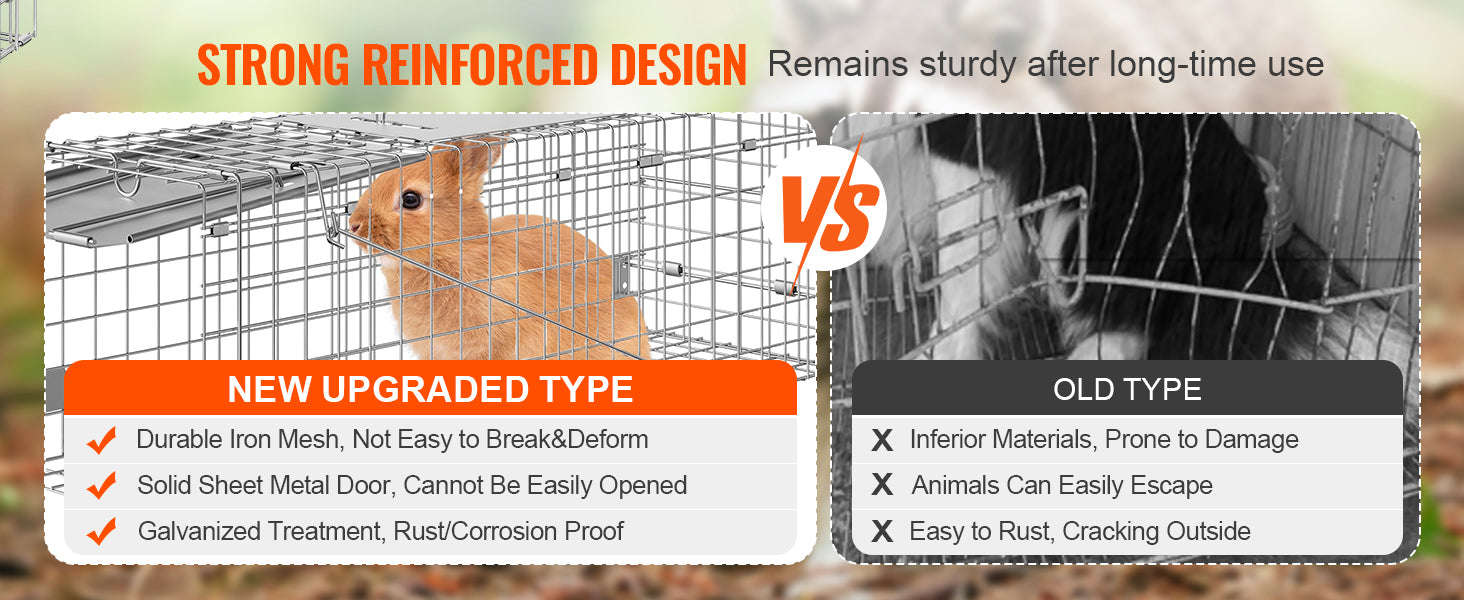 Humane Folding Live Animal Cage Trap with Handle-32 / Poland